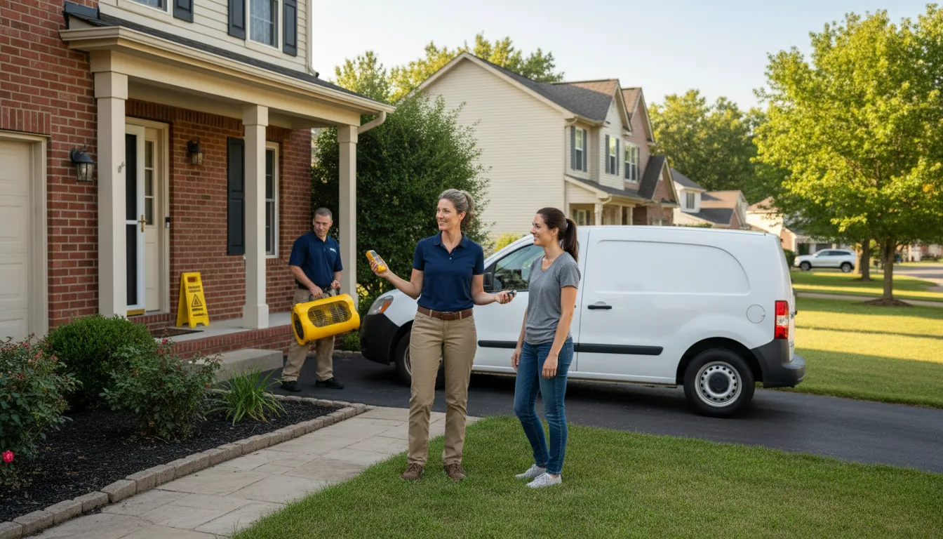 Residential water damage restoration in Ohio, IL